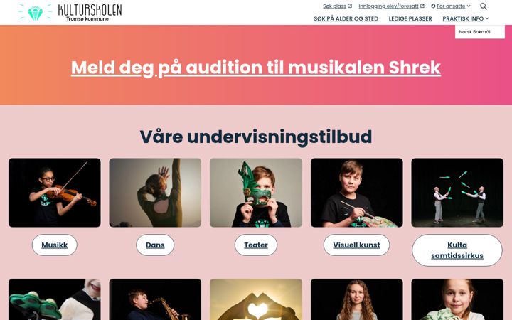 Screenshot of kulturskolentromso.no