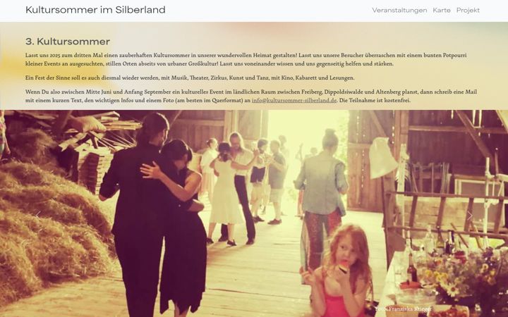 Screenshot of kultursommer-silberland.de