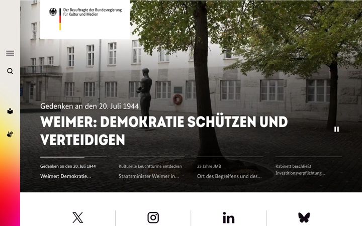 Screenshot of kulturstaatsminister.de