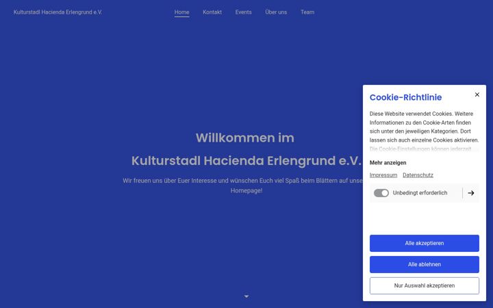 Screenshot of kulturstadl-he.de