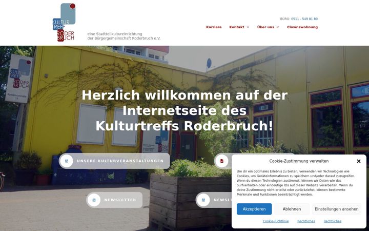 Screenshot of kulturtreff-roderbruch.de