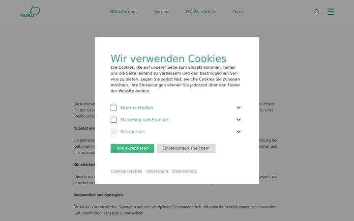 Screenshot of kulturvermittlung.info