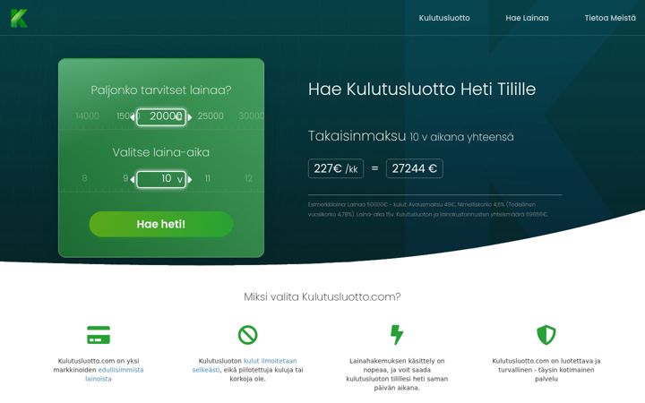 Screenshot of kulutusluotto.com