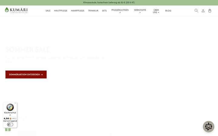 Screenshot of kumari.at