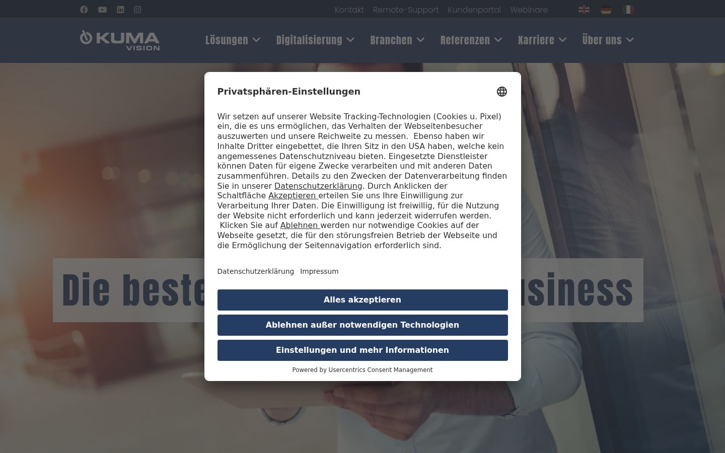 Sutikimo reklamjuostės, rodytos prieš bet kokią sąveiką, ekrano kopija