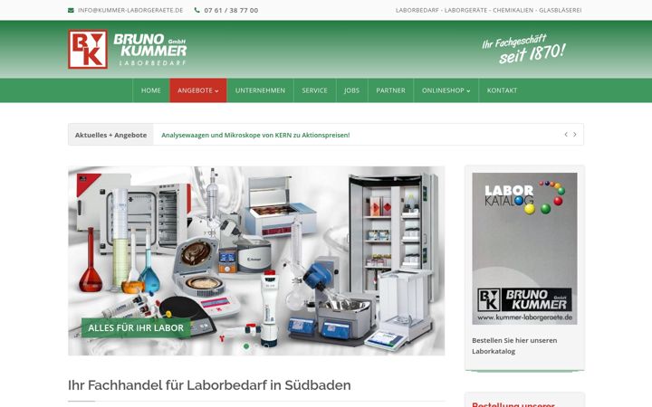 Screenshot of kummer-laborgeraete.de