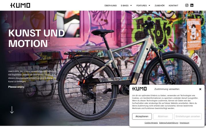 Screenshot of kumo-bikes.com