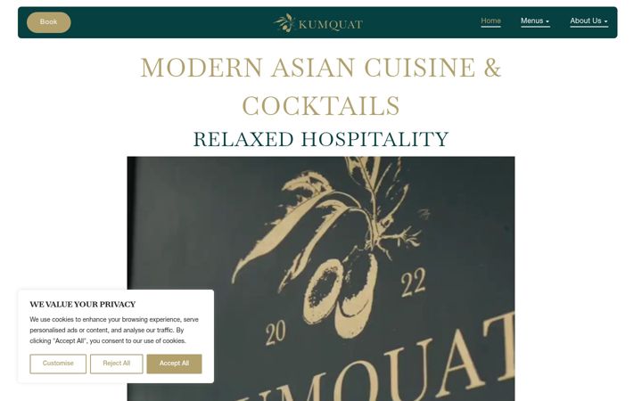 Screenshot of kumquat.restaurant