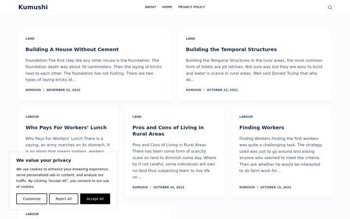 Screenshot of kumushi.com