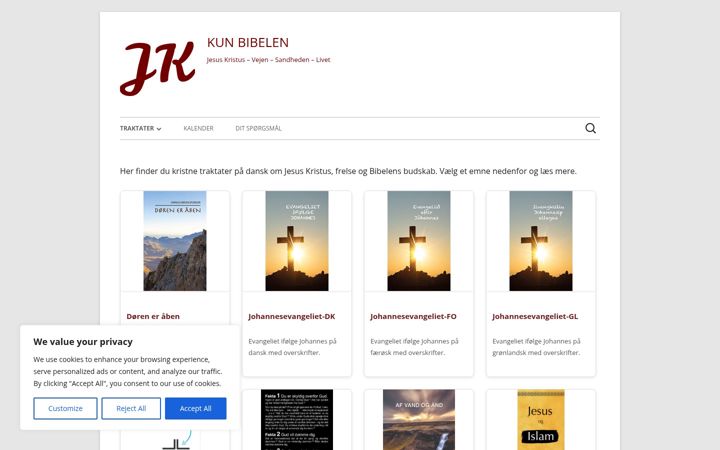 Screenshot of kunbibelen.dk
