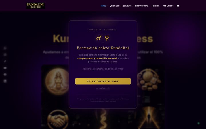 Screenshot of kundalinibusiness.com
