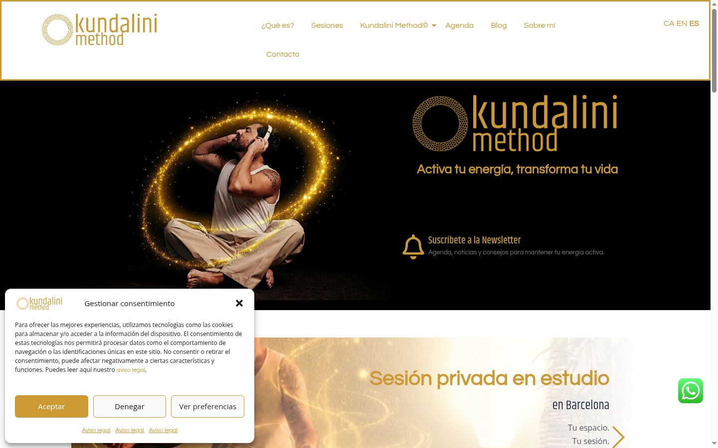Screenshot del banner di consenso mostrato prima di qualsiasi interazione
