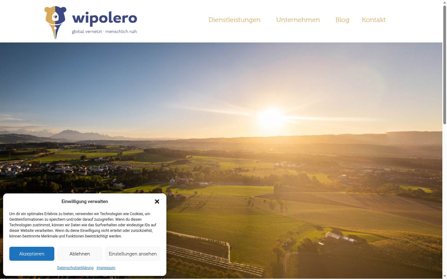Screenshot del banner di consenso mostrato prima di qualsiasi interazione