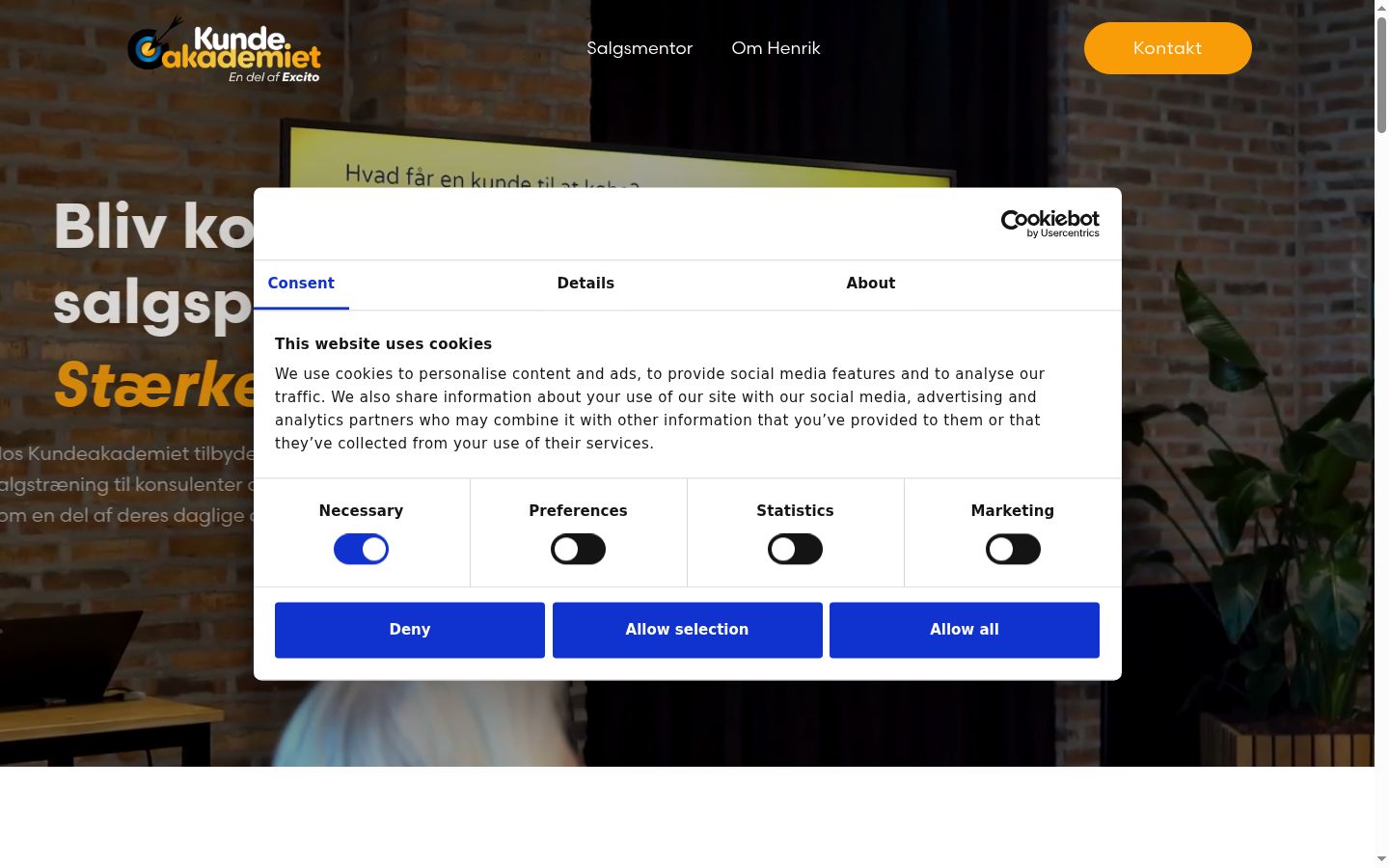 Screenshot van de toestemmingsbanner zoals getoond vóór enige interactie