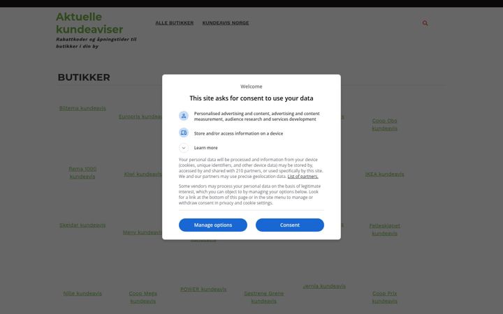 Screenshot of kundeavistilbud.com