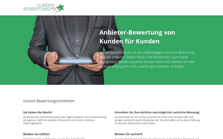 Screenshot of kundenbewertung.net