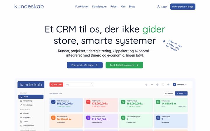 Screenshot of kundeskab.dk