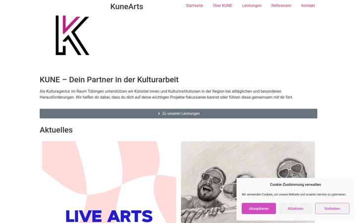 Screenshot of kunearts.com