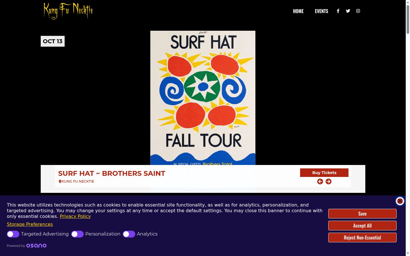 Screenshot del banner di consenso mostrato prima di qualsiasi interazione