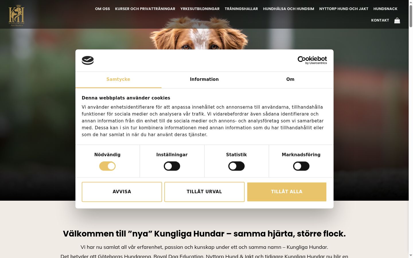 Screenshot tal-banner tal-kunsens muri qabel kwalunkwe interazzjoni
