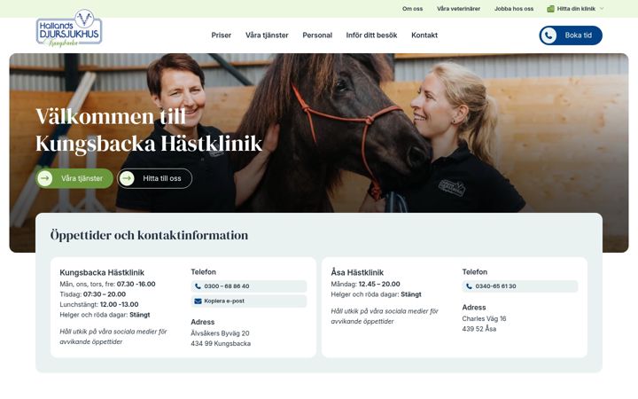 Screenshot of kungsbackahastklinik.se