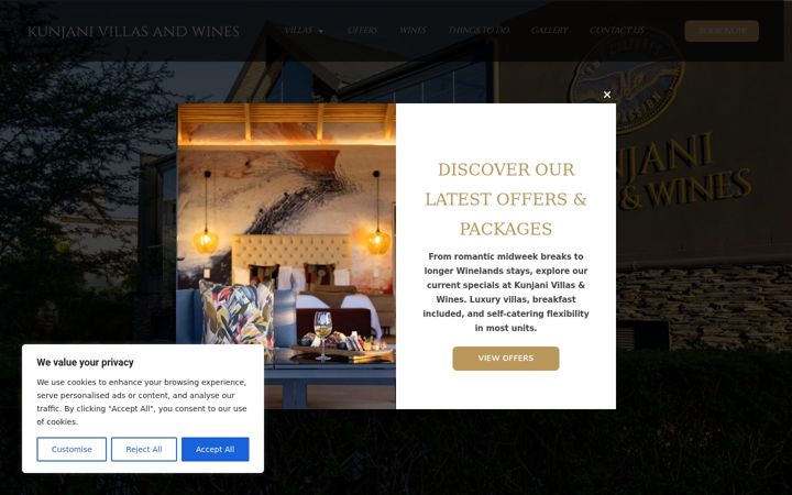 Screenshot of kunjani-villas.co.za