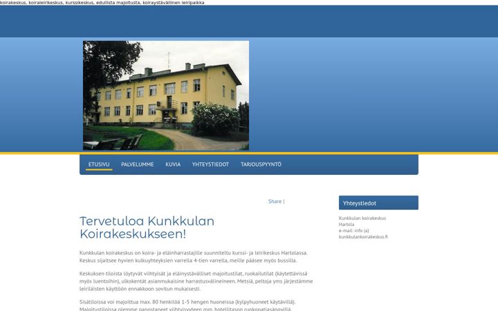 Screenshot of kunkkulankoirakeskus.fi