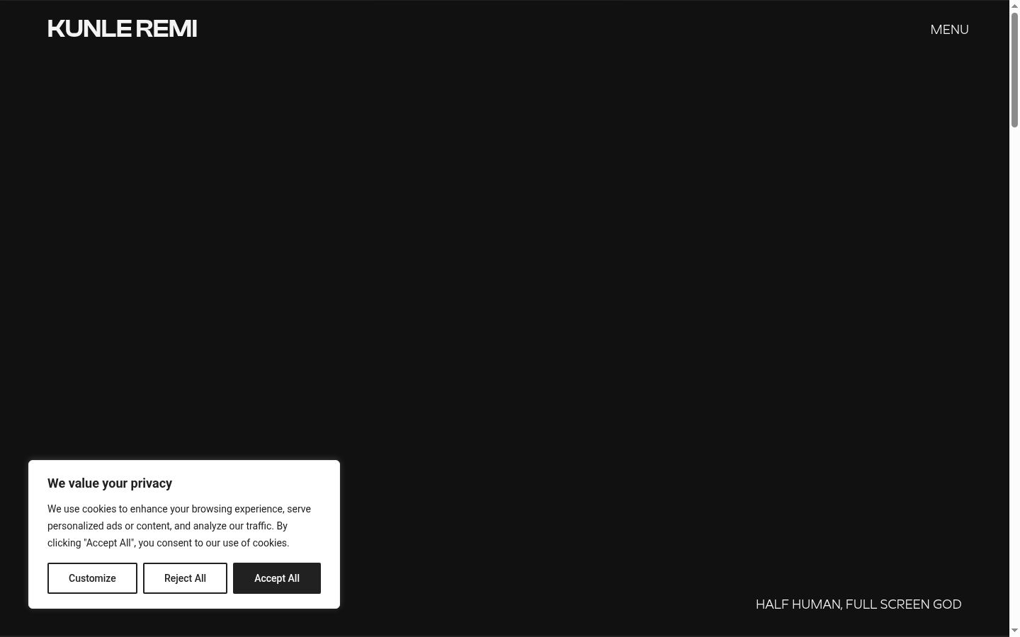 Screenshot del banner di consenso mostrato prima di qualsiasi interazione