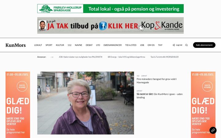 Screenshot of kunmors.dk