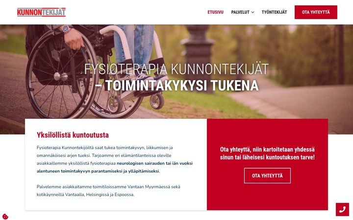 Screenshot of kunnontekijat.fi
