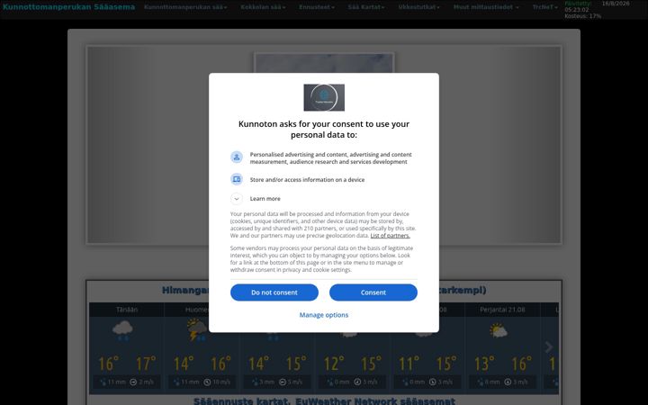 Screenshot of kunnoton.fi