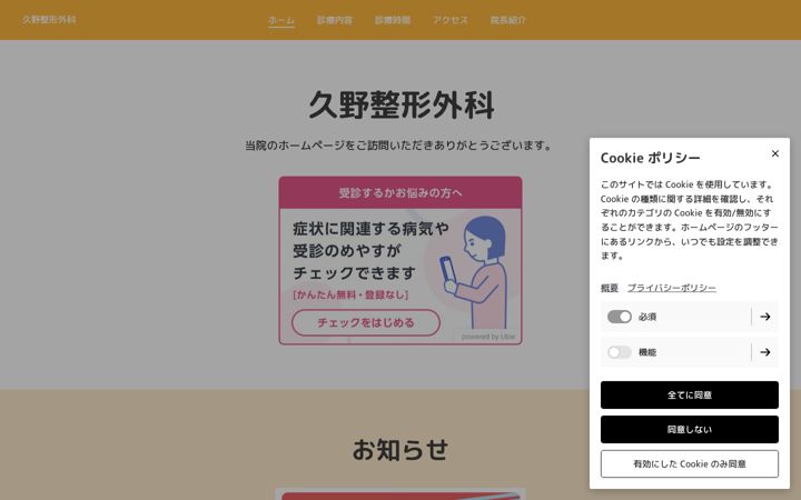 Screenshot of kuno-seikeigeka.com