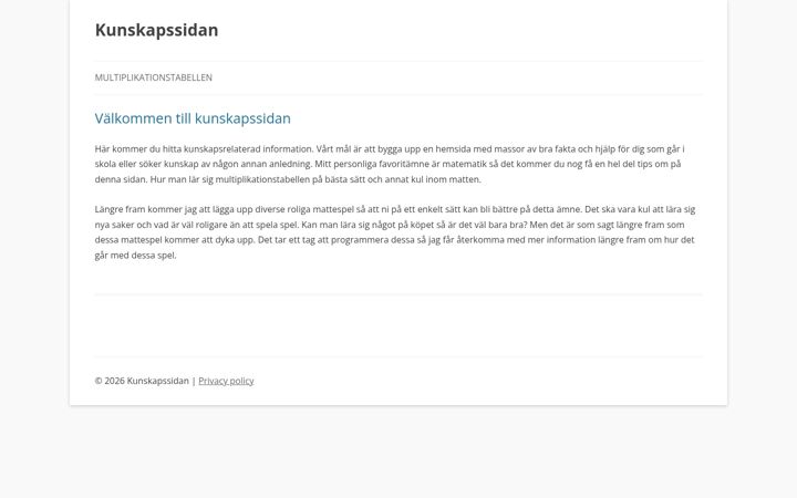 Screenshot of kunskapssidan.se