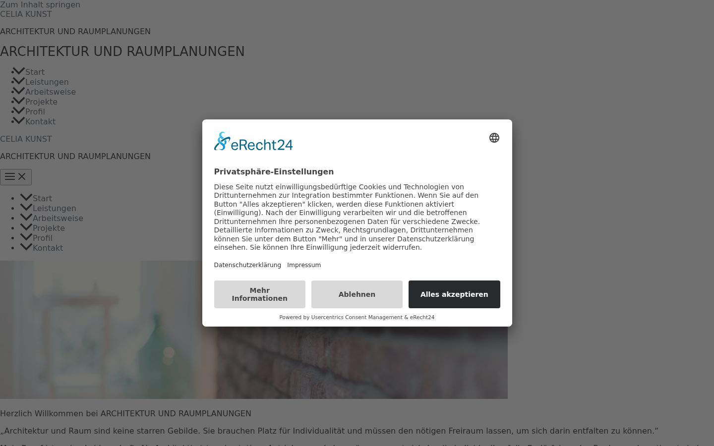 Screenshot of the consent banner shown before any interaction