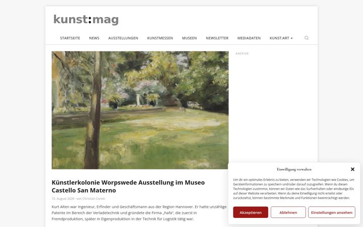 Screenshot of kunst-mag.de