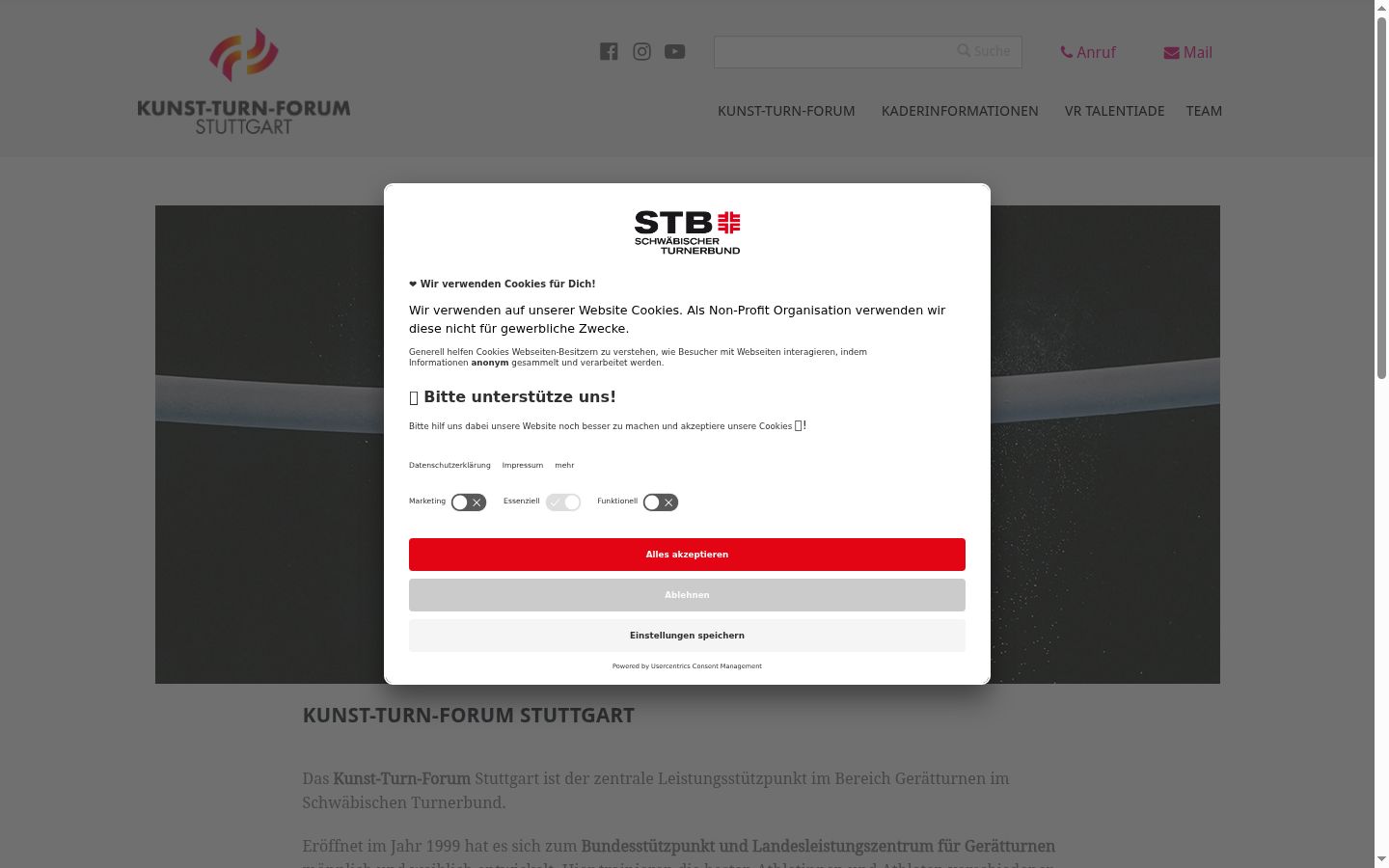Screenshot tal-banner tal-kunsens muri qabel kwalunkwe interazzjoni
