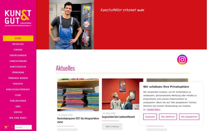 Screenshot of kunst-und-gut.de