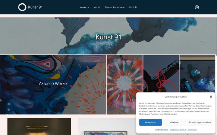 Skjámynd af kunst91.com