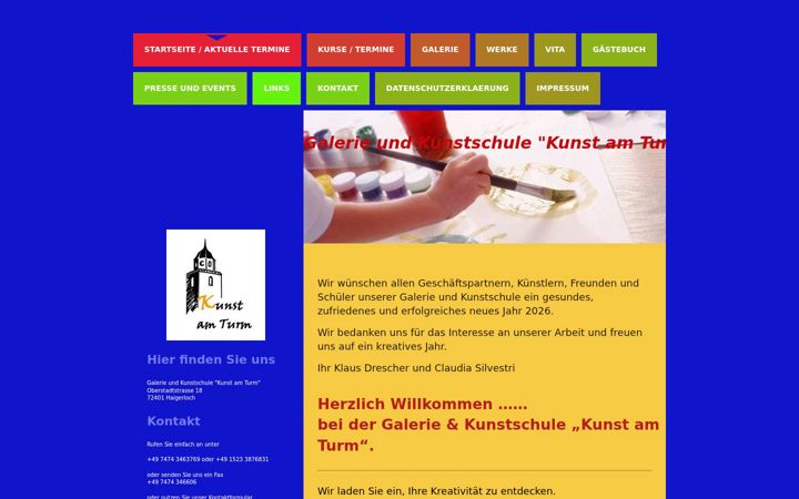 Screenshot of kunstamturm.de