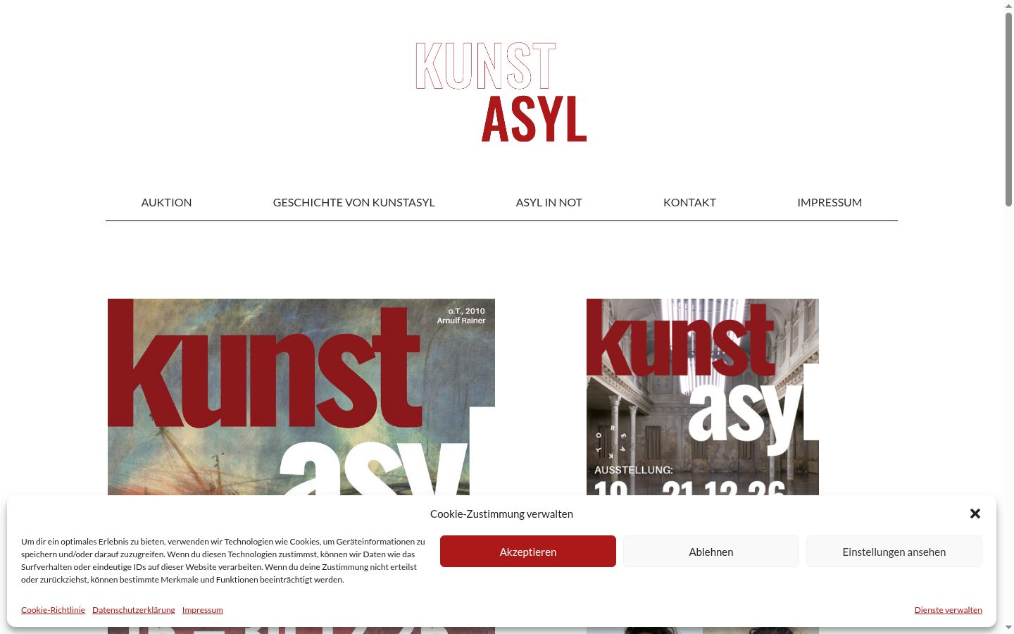 Skärmbild av samtyckesbannern som visades före någon interaktion