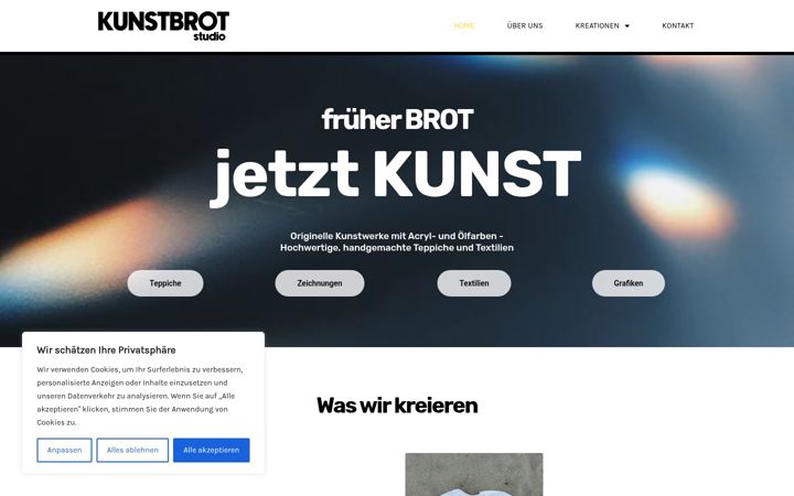 Skjámynd af kunstbrot.com