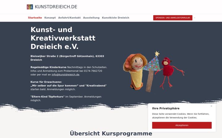 Screenshot of kunstdreieich.de