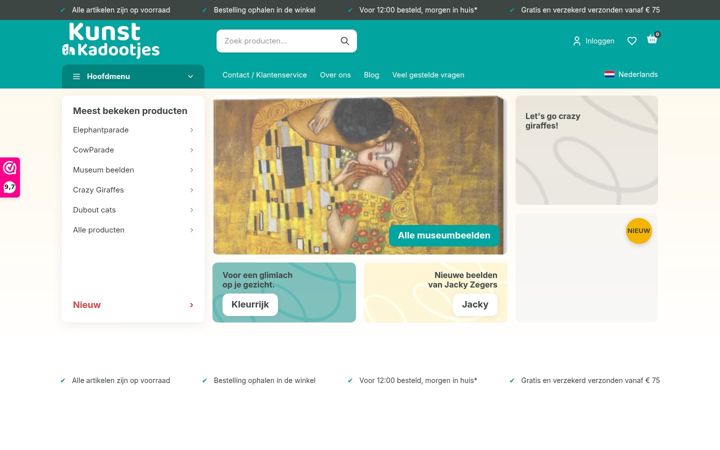 Screenshot of kunstenkadootjes.nl