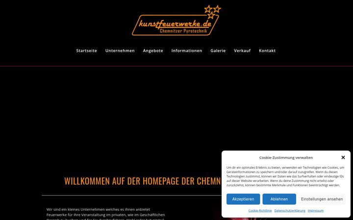 Screenshot of kunstfeuerwerke.de