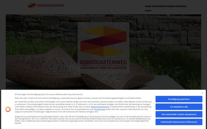 Screenshot of kunstgartenweg.ch