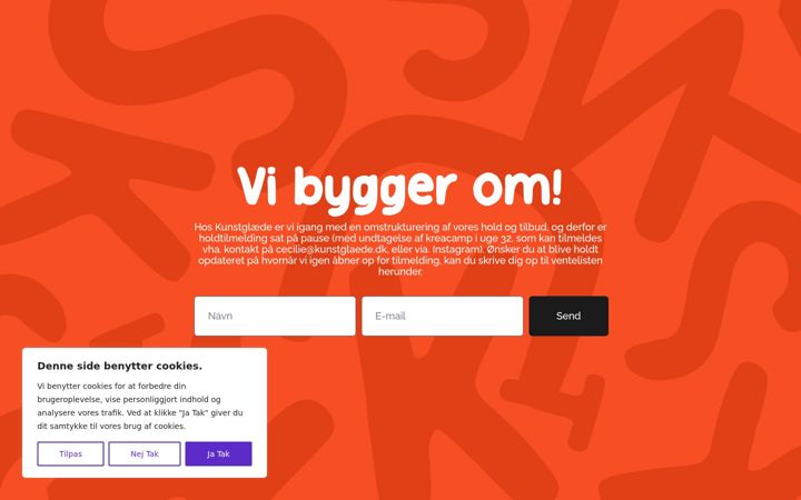 Screenshot of kunstglaede.dk