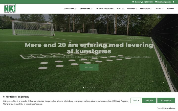 Screenshot of kunstgraes.dk