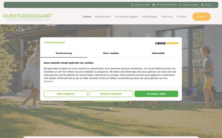 Screenshot of kunstgrasgigant.nl