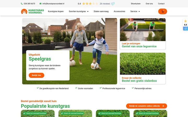 Screenshot di kunstgrasvoordeel.nl