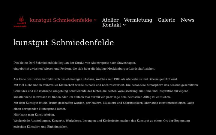 Screenshot of kunstgut-schmiedenfelde.de